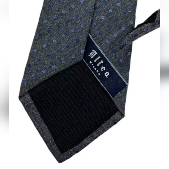 ALTEA XL Gray Polka Dot Silk Blend LUXURY Tie ITALY - Picture 5 of 5